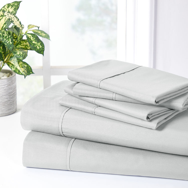 Bamboo 2000 Count Sheet Set with SnugGrip - Silver