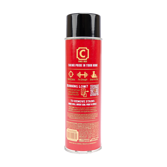 Two red aerosol cans of Campanelli Pro Series Stain Remover against a white background.