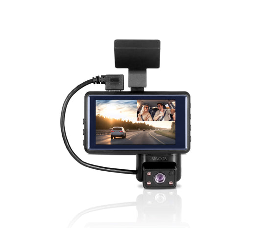 Minolta MNCD337N 1080p HD Dash Camera with 3 Inch Screen and Interior Camera - Black