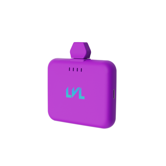 Five rectangular devices in blue, black, purple, and white on a white background
