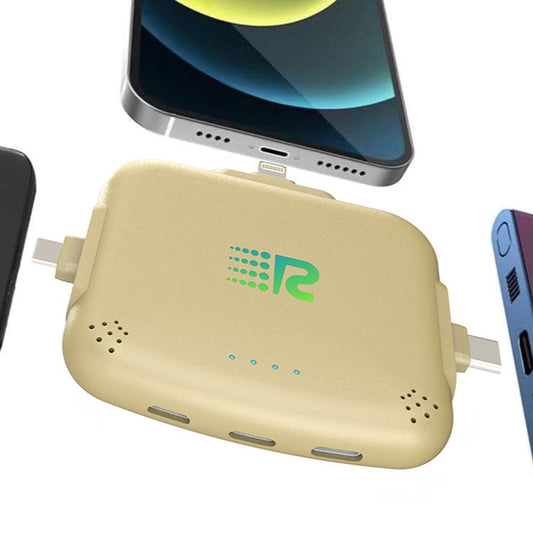 An 8-pack of Rush Charge Universe chargers in all available colors: black, white, blue, red, purple, pink, gold, and grey.