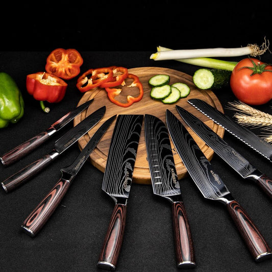 SEIDO Knives Signature Japanese Master Chef Knife Set, 8-piece culinary knife set main)