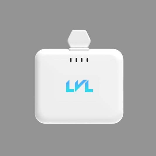 Five rectangular devices in blue, black, purple, and white on a white background