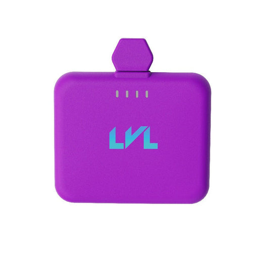 Five rectangular devices in blue, black, purple, and white on a white background