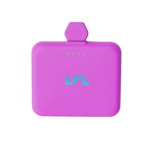 Five rectangular devices in blue, black, purple, and white on a white background
